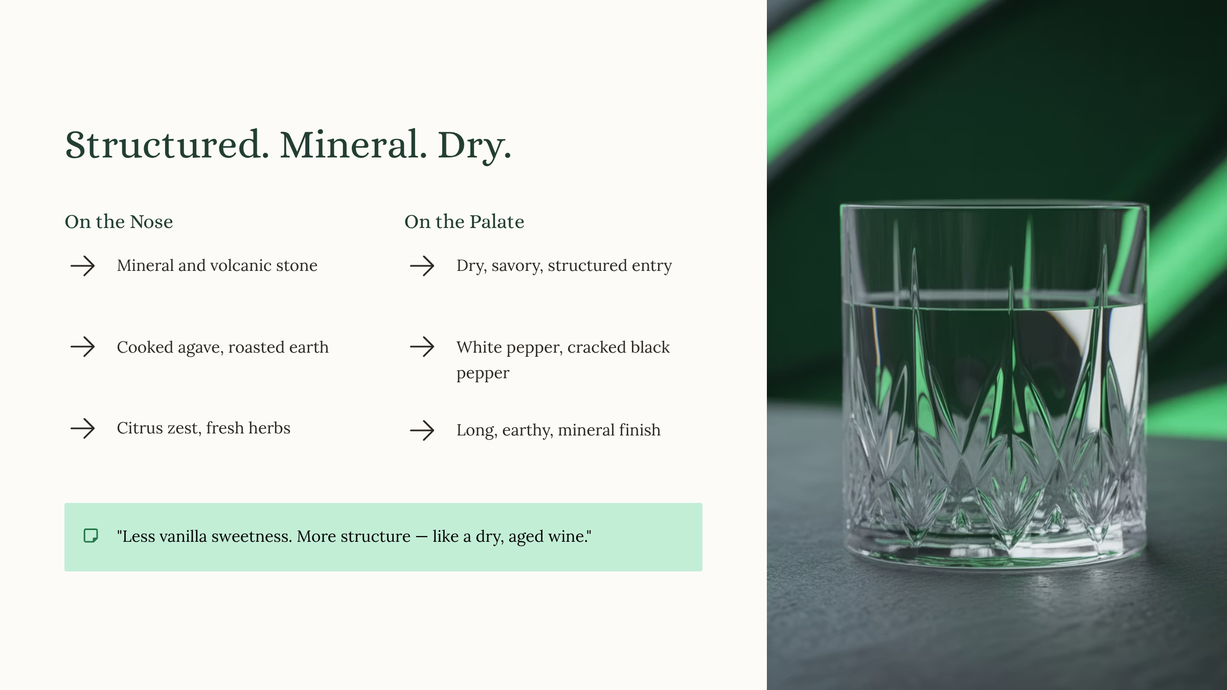 Structured, mineral, dry